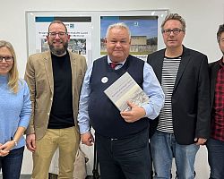 Editors Stephanie Kaiser, Gregor Holzinger, Ralf Lechner and Christian Dürr with Rudolf Haunschmied at the Book Presentation Editors Stephanie Kaiser, Gregor Holzinger, Ralf Lechner and Christian Dürr with Rudolf Haunschmied at the Book Presentation