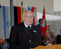 Bishop Dr. h.c. Maximilian Aichern OSB at the International Commemoration at Gusen in 2010.