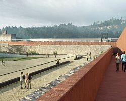 A new Path of Remebrance will lead visitors alongside the former roll call square of former KL Gusen I concentration camp.